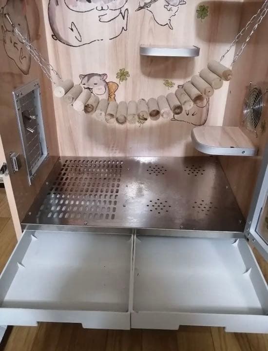 美品 小動物 木製 家具調ゲージ セット ＋ オマケ木製おもちゃ2点