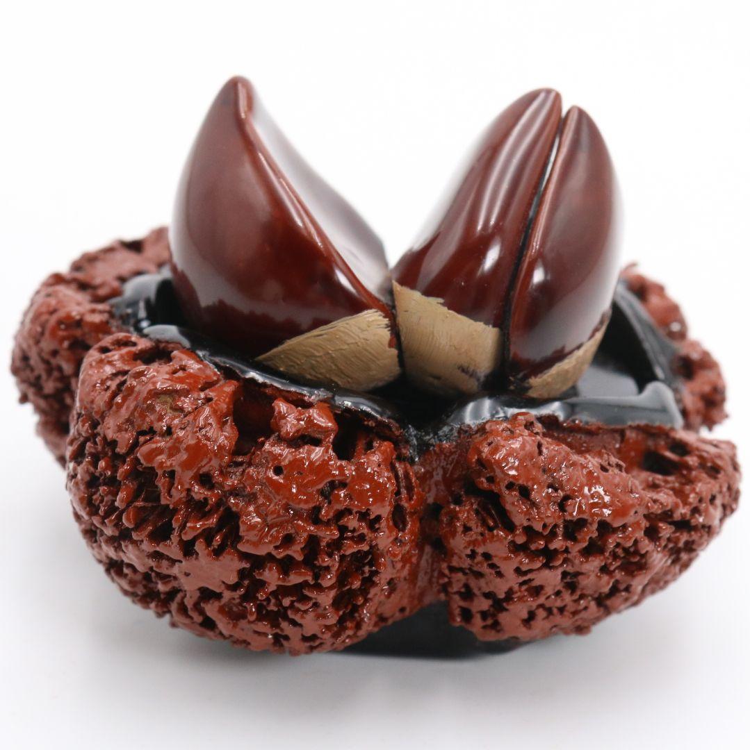 塗師 川岸充雅作 輪島塗乾漆造 栗香合 茶道具 共箱　V977