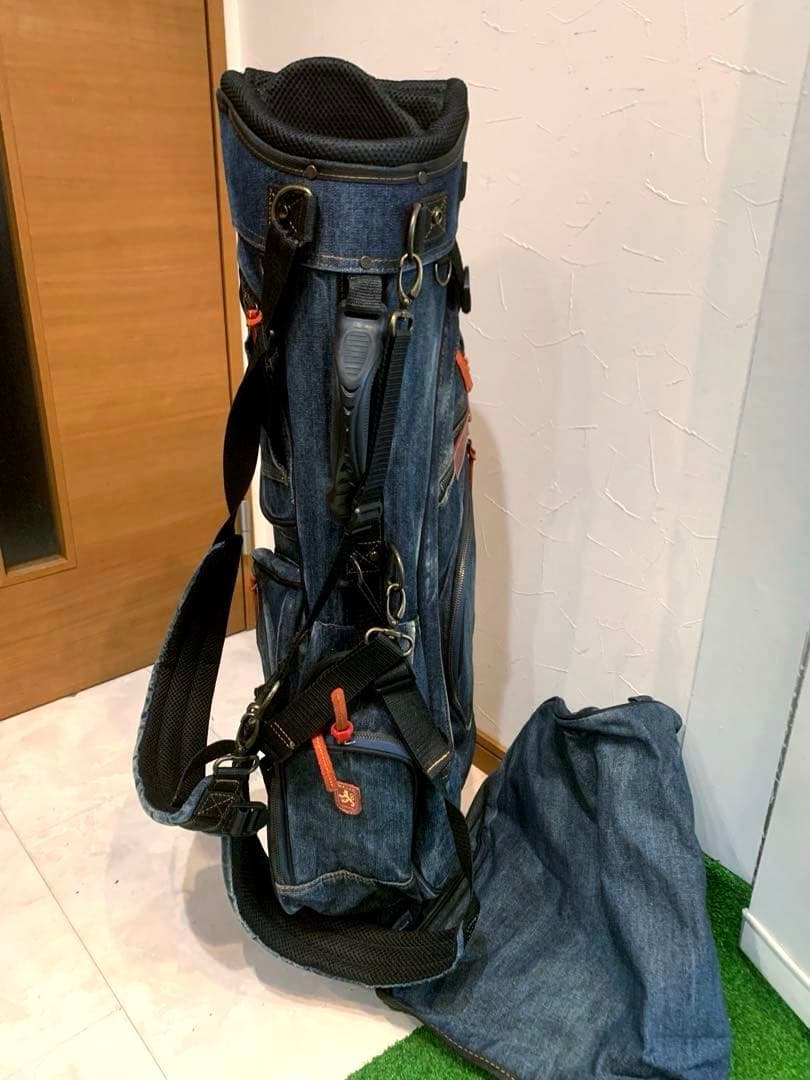 希少　完売　良品　ラヘラゴルフ　デニム　キャディバッグ　スタンド
