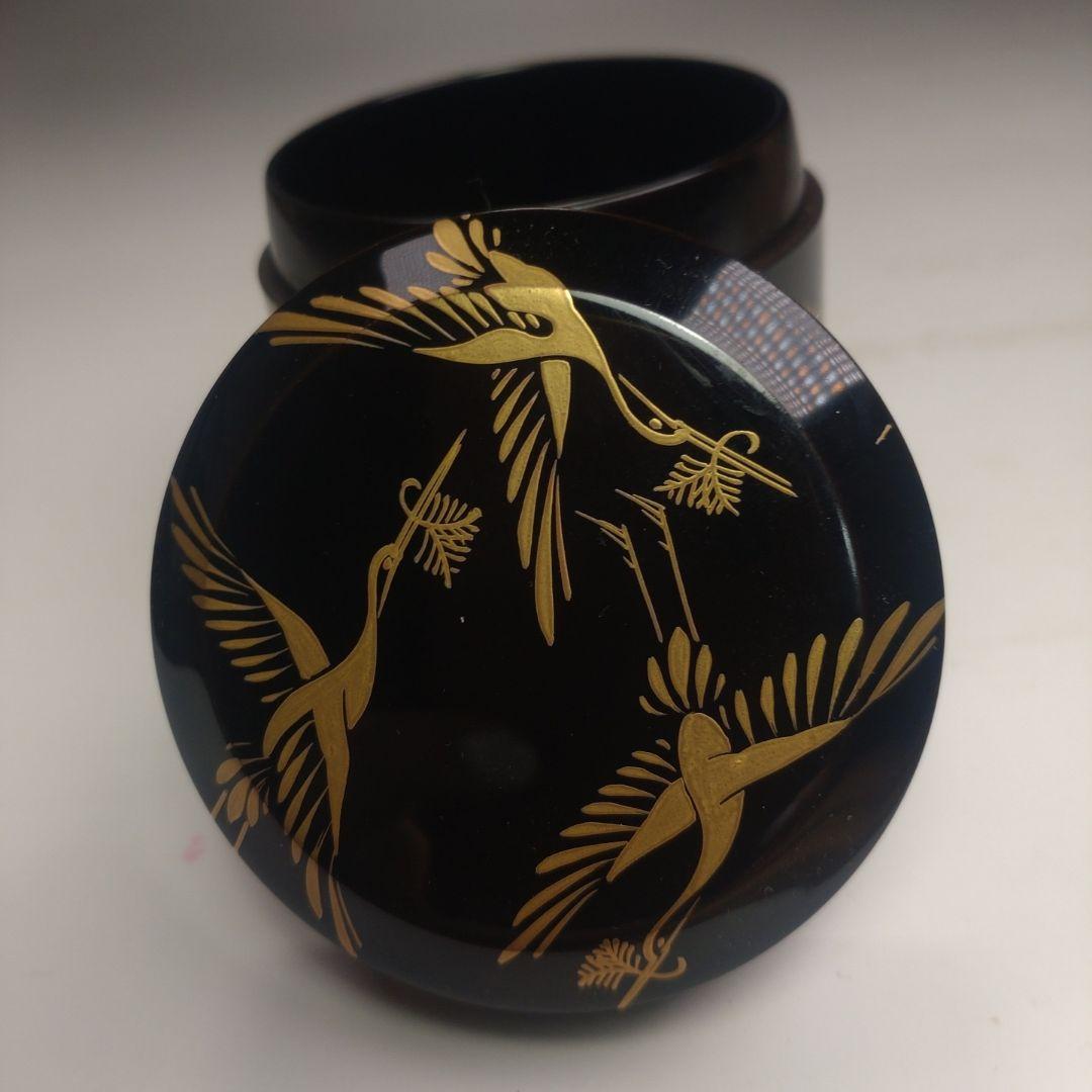 イ164 棗『吉水宗白　極箱　花押』『松喰鶴　雪吹　棗』茶道具