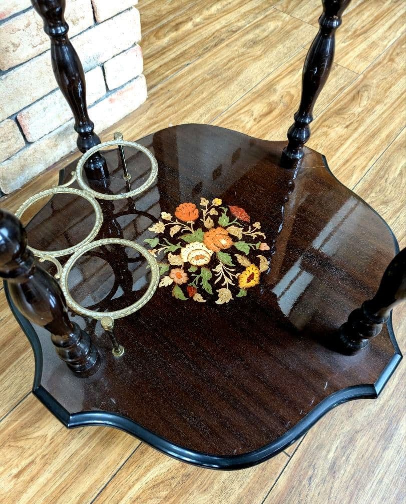 美品　イタリア製 ティーワゴン 象嵌細工 アンティークワゴン キッチンワゴン