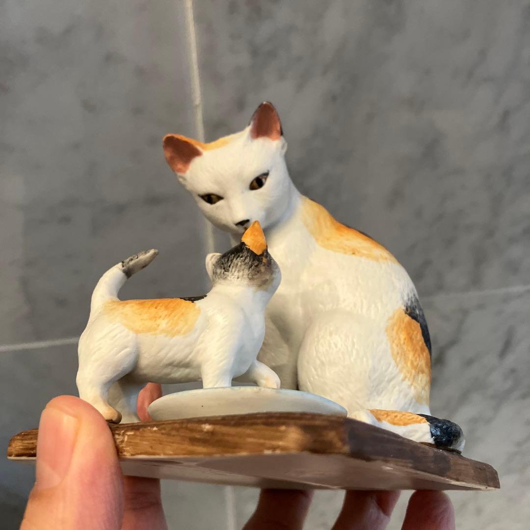 アメリカ80年代アイリーンスペンサーデザイン　仲睦まじい親子猫の陶器