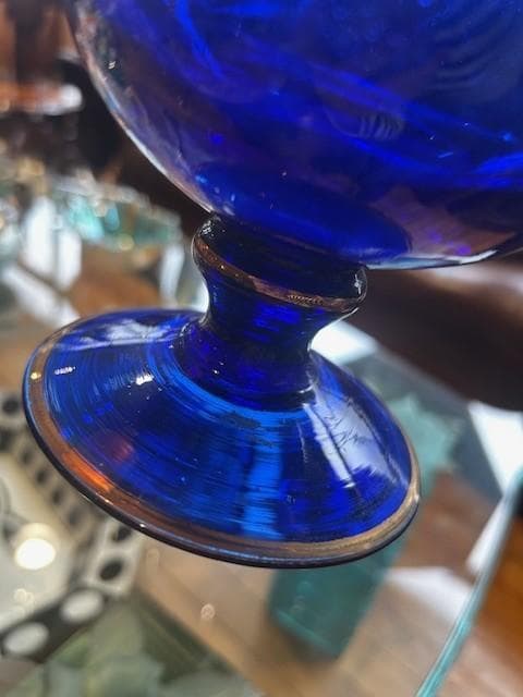 青ガラス　瓶・コップセット【欠けあり】