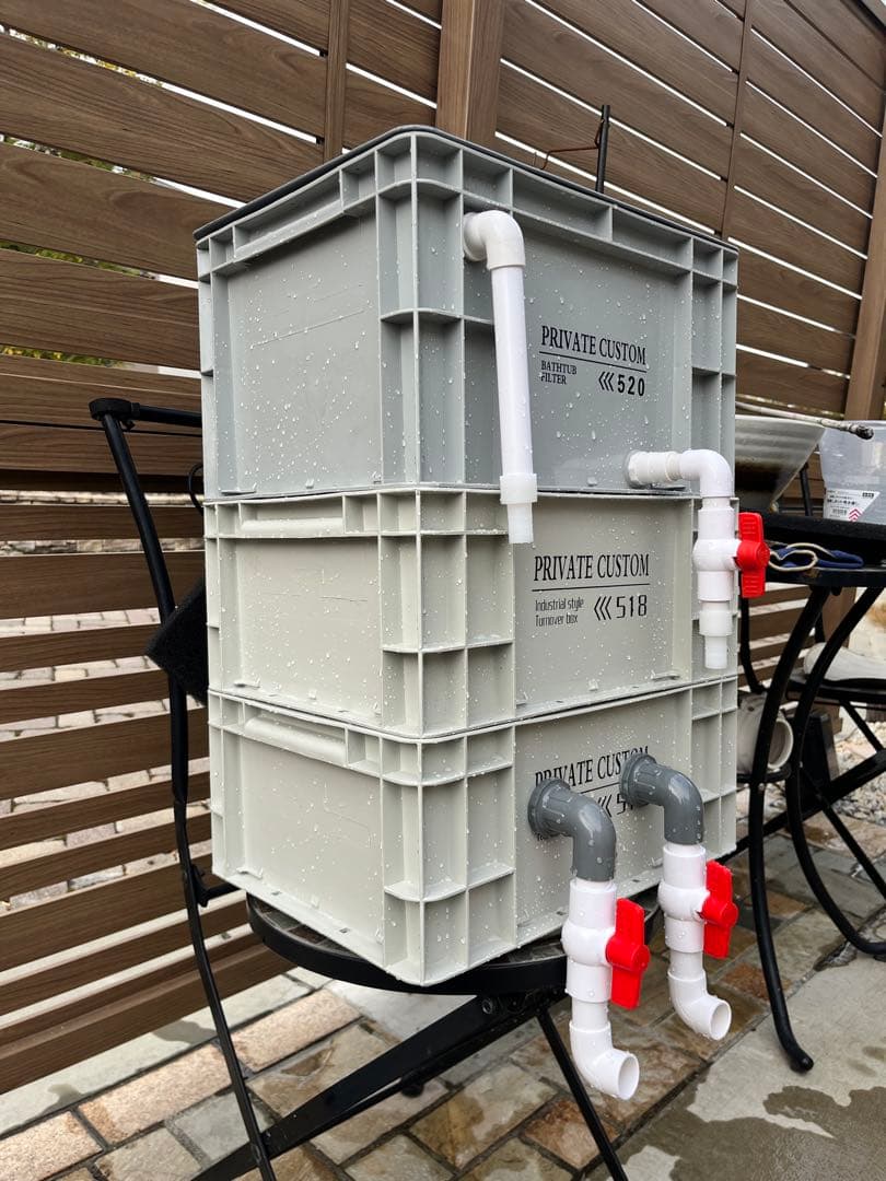 大型水槽用沈殿物理生物一体型濾過槽　外部式濾過装置器水槽濾過バイオフィルター付き