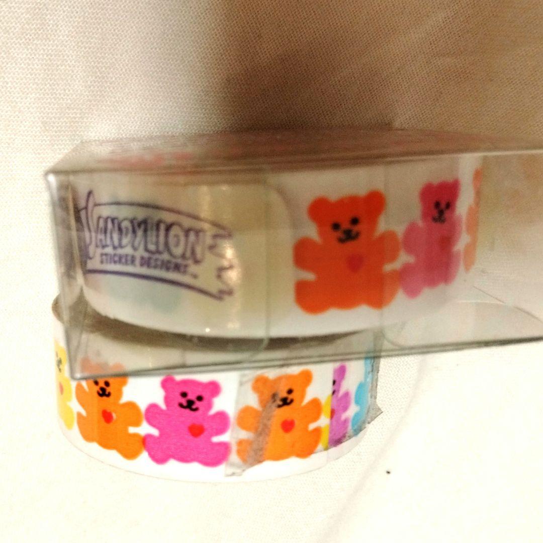 モンドリアン　ミニファンシーテープ　テープ状　シール　レインボー　ベア