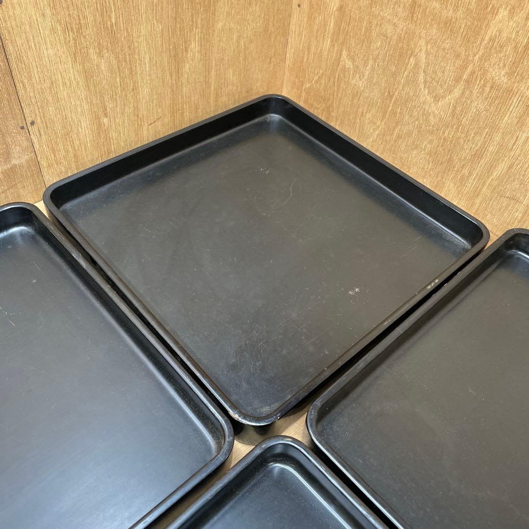 漆器　塗り盆　四角　5枚セット 木箱付き