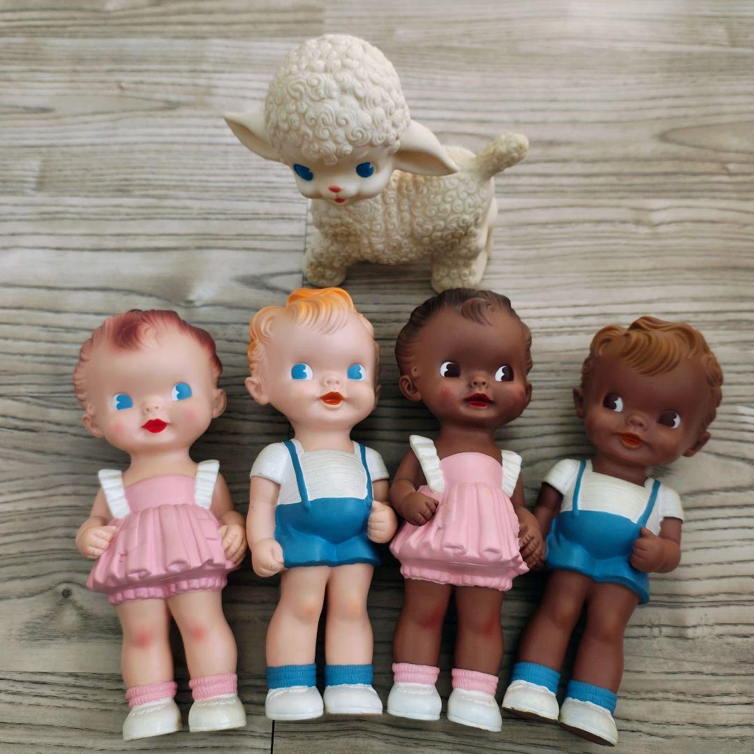 【sun rubber】男の子&女の子＆ひつじ　5つセット