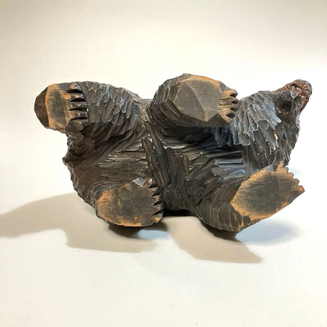 北海道　古作　木彫りの熊　ガラス目　木彫り熊　木彫熊　アイヌ　民芸　伝統工芸