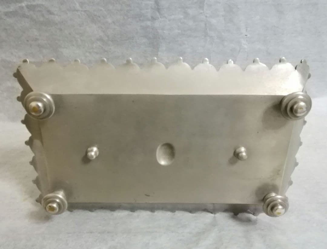 逸品　ナポレオン三世　フランス　真鍮製　ダブルインクポット　トレー　アンティーク