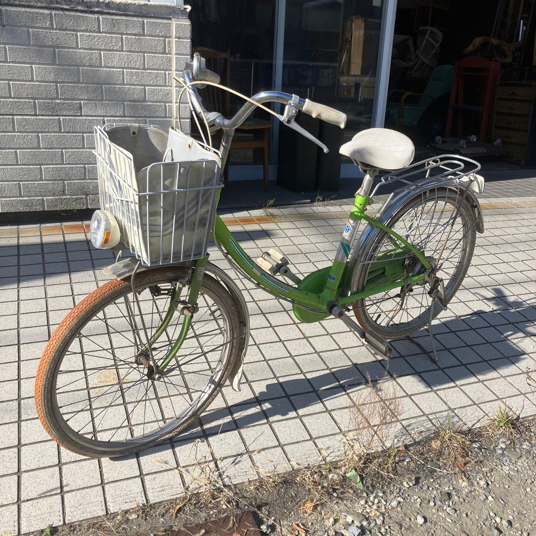 昭和レトロ ビンテージ タカクラ VILLA 自転車 ママチャリ 当時物グリーン