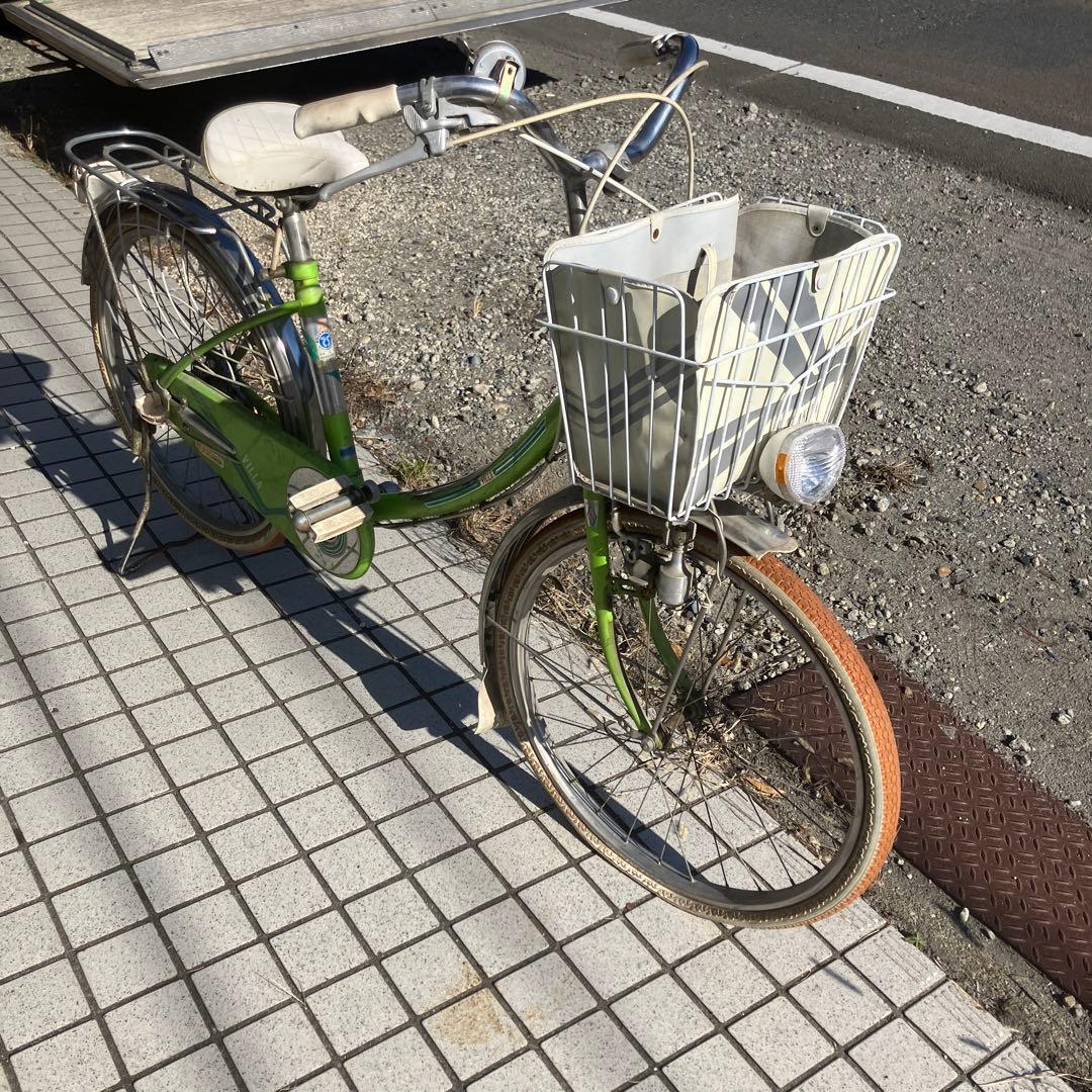 昭和レトロ ビンテージ タカクラ VILLA 自転車 ママチャリ 当時物グリーン