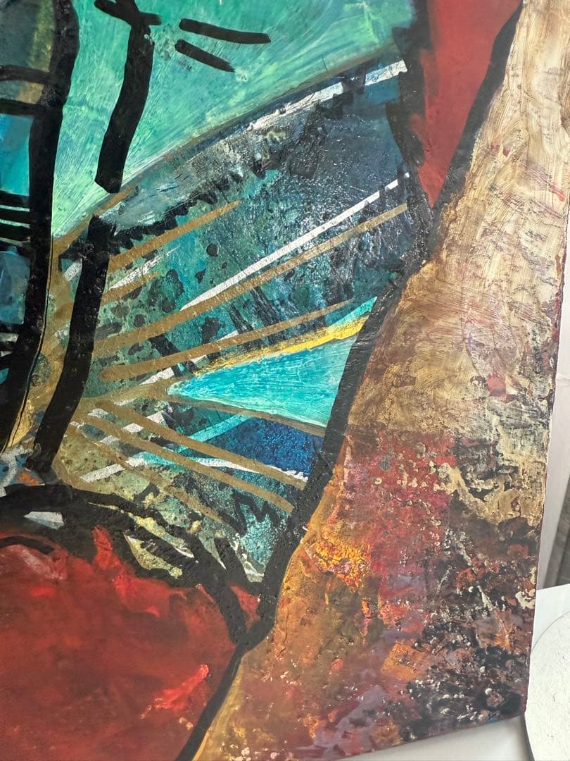 抽象画　POSITIVE FORCE ライダースジャケット