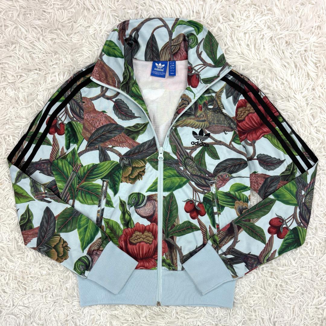 【希少】adidas FARM　花鳥柄セットアップ　M　刺繍ロゴ バックプリント