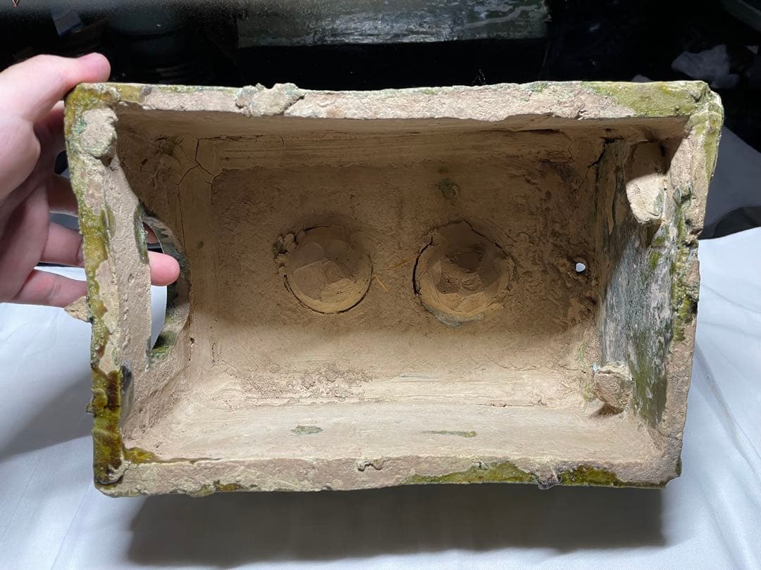 漢緑釉。灶台。漢時代。陶器。古美術。骨董品。舊家蔵出し。稀少品。