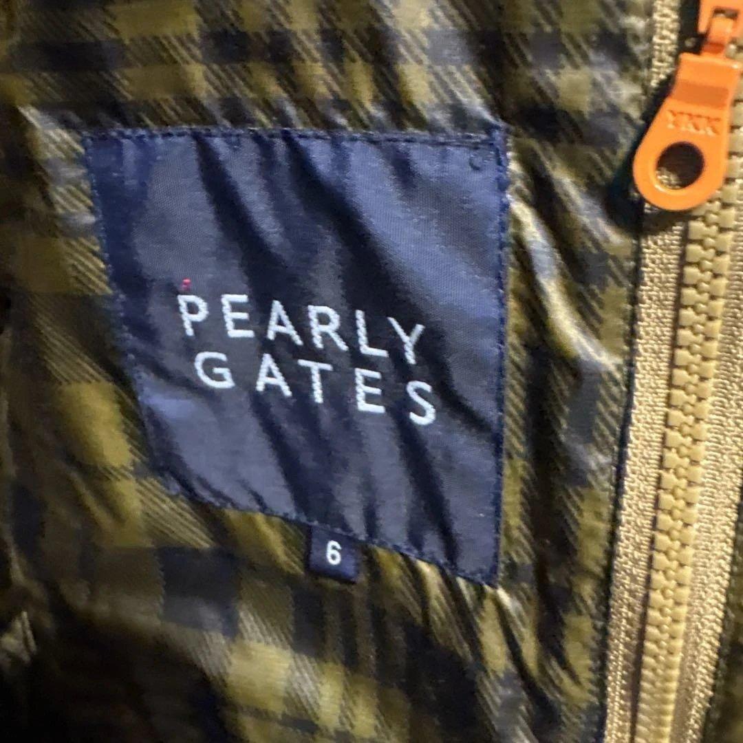 【美品】パーリーゲイツ オリーブグリーン チェック柄 ダウンジャケット