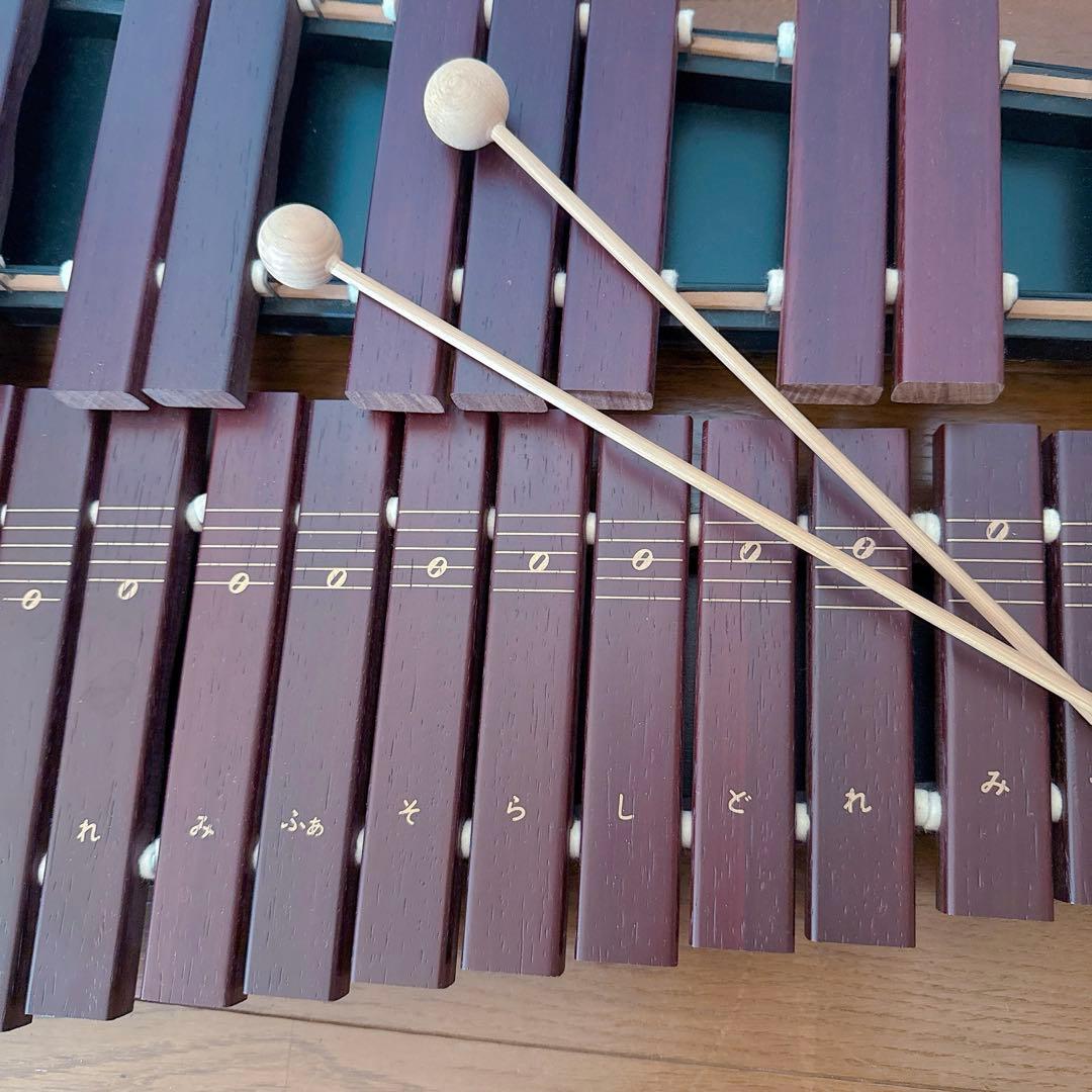 ゼンオン シロホン ZX-32P 卓上木琴 バチ・箱付き