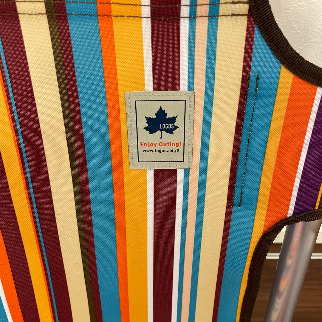 ロゴスアウトドアベンチ　オレンジストライプ