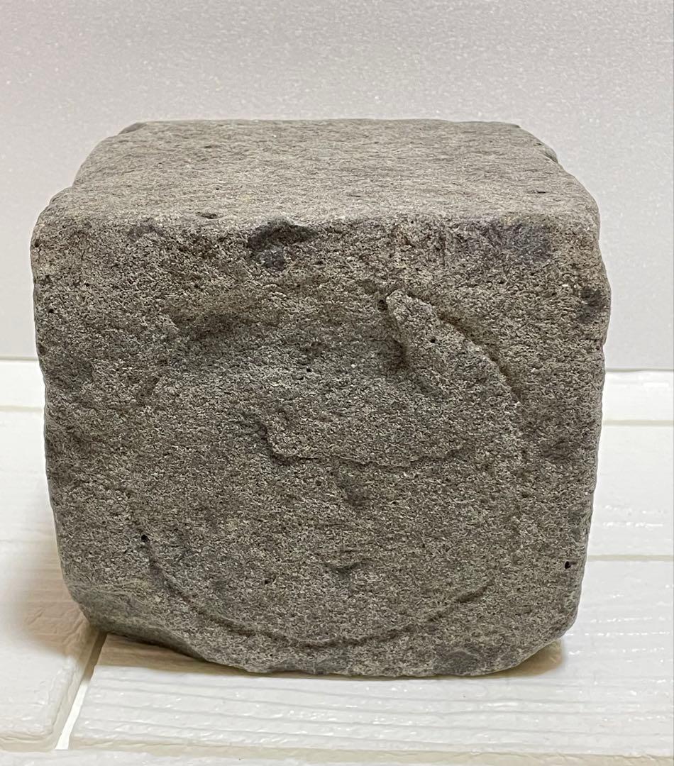 ◎宝篋印塔 塔身 月輪彫 種子摩耗 検:泥塔 五輪塔 仏教美術