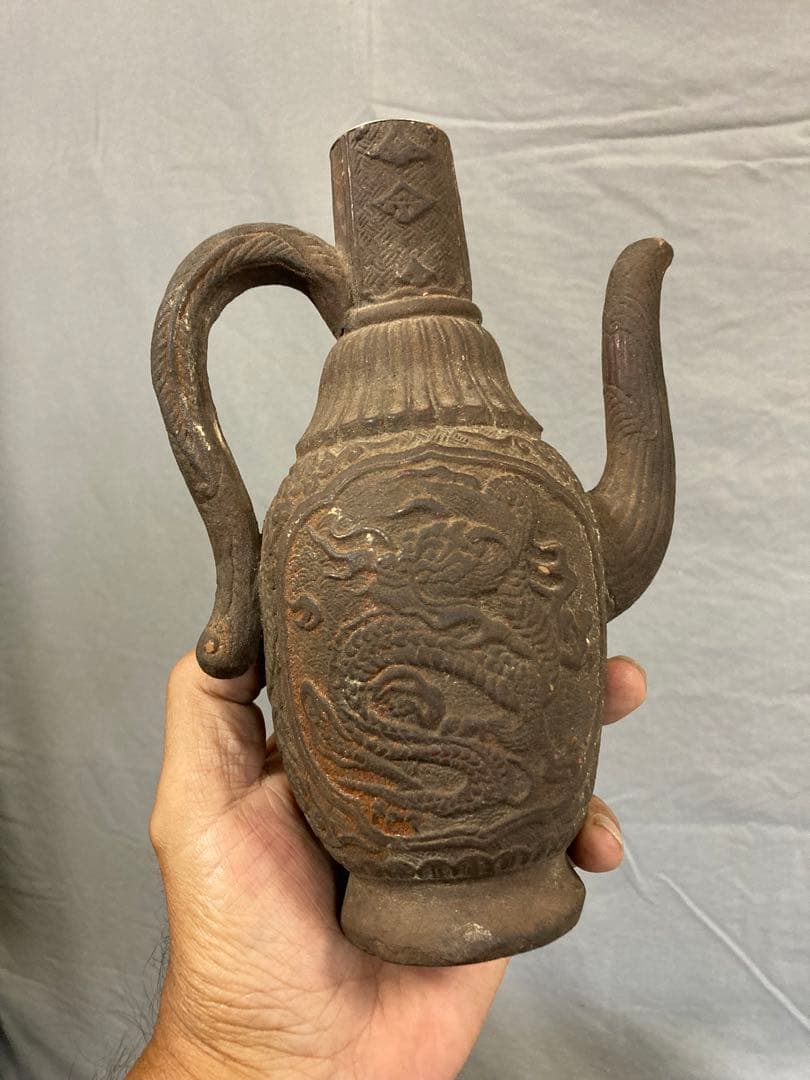 古琉球 水柱 覆輪直し 箱付き やちむん 壺屋 壷屋