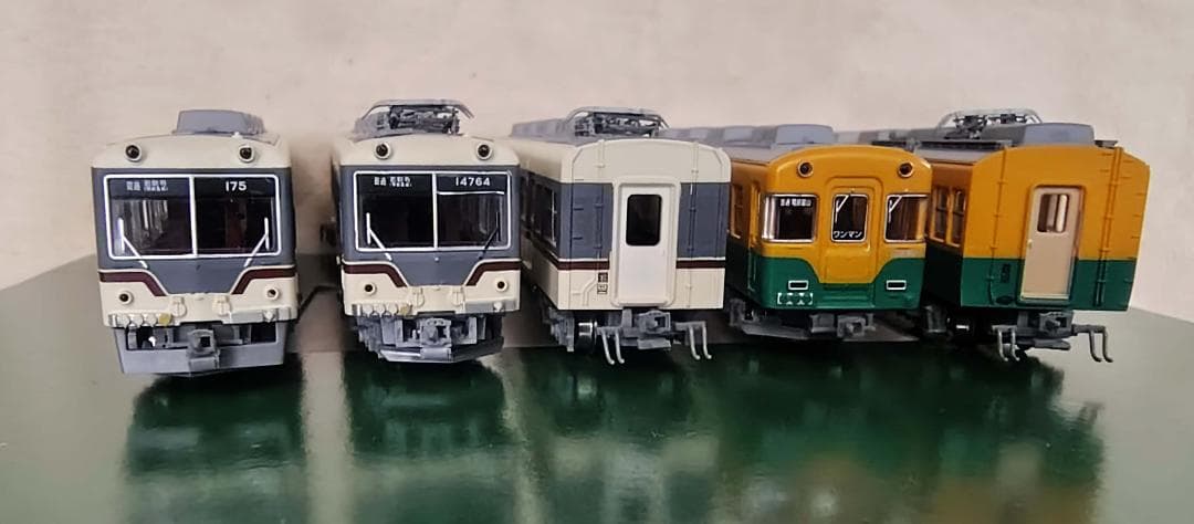 鉄コレ富山地鉄10030形第3編成+14760形(旧色)＝計5両※Nゲージ走行化
