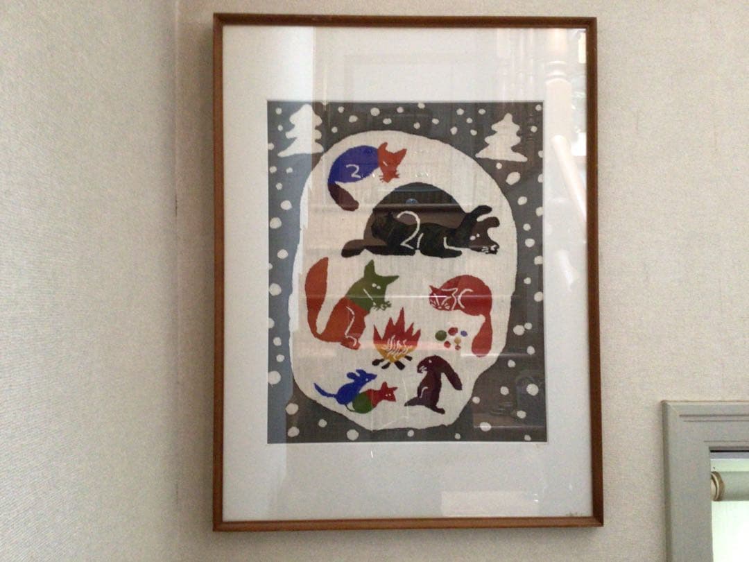 ⭕️⭕️【希少】柚木沙弥郎　型染絵　「冬」　額絵⭕️⭕️