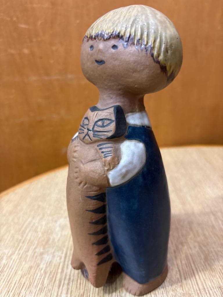 希少 Lisa Larson リサラーソン UNGAR Pelle 少年と猫