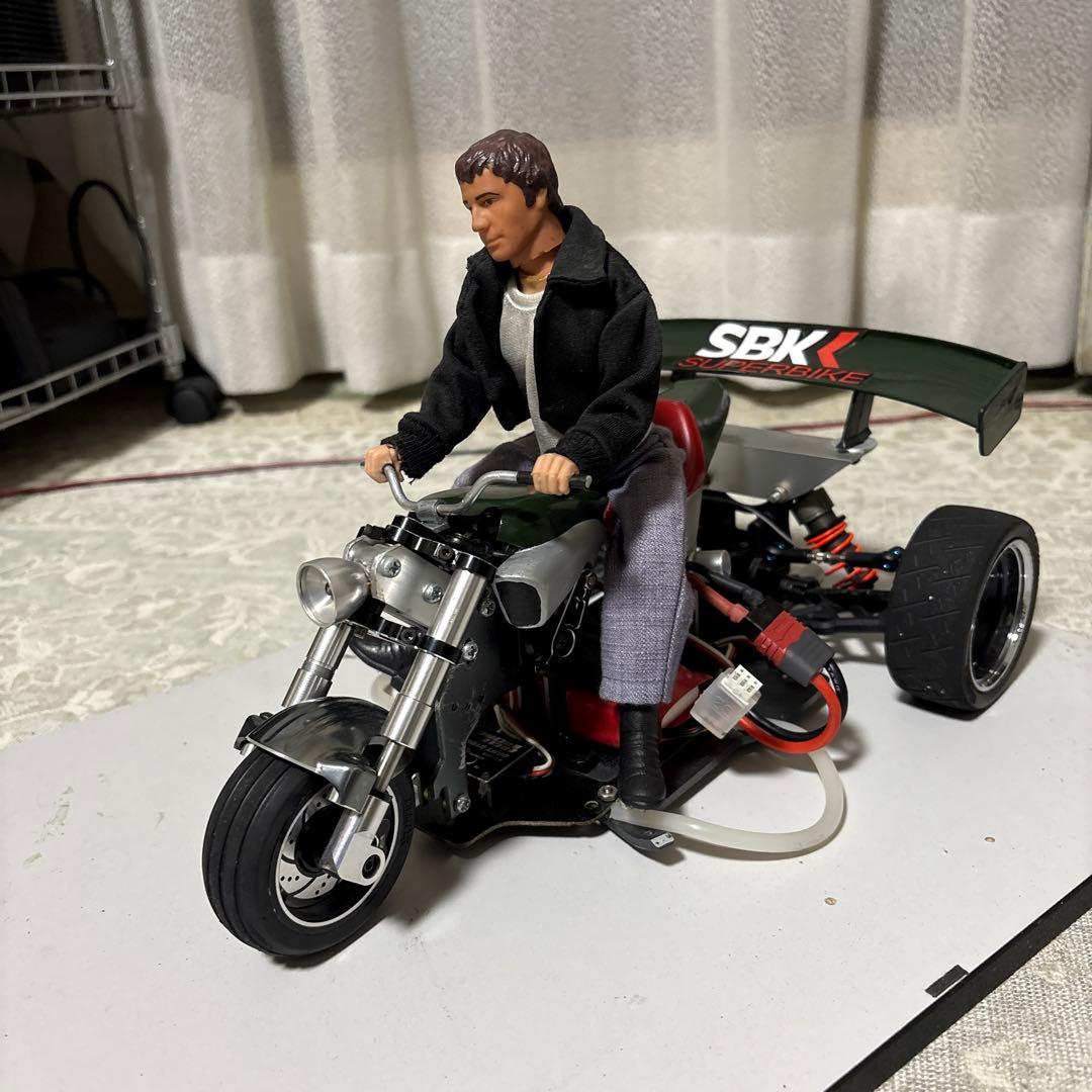 電動ラジコンバイク　３輪トライク　ラジコンライダー人形セットメカ付きセット