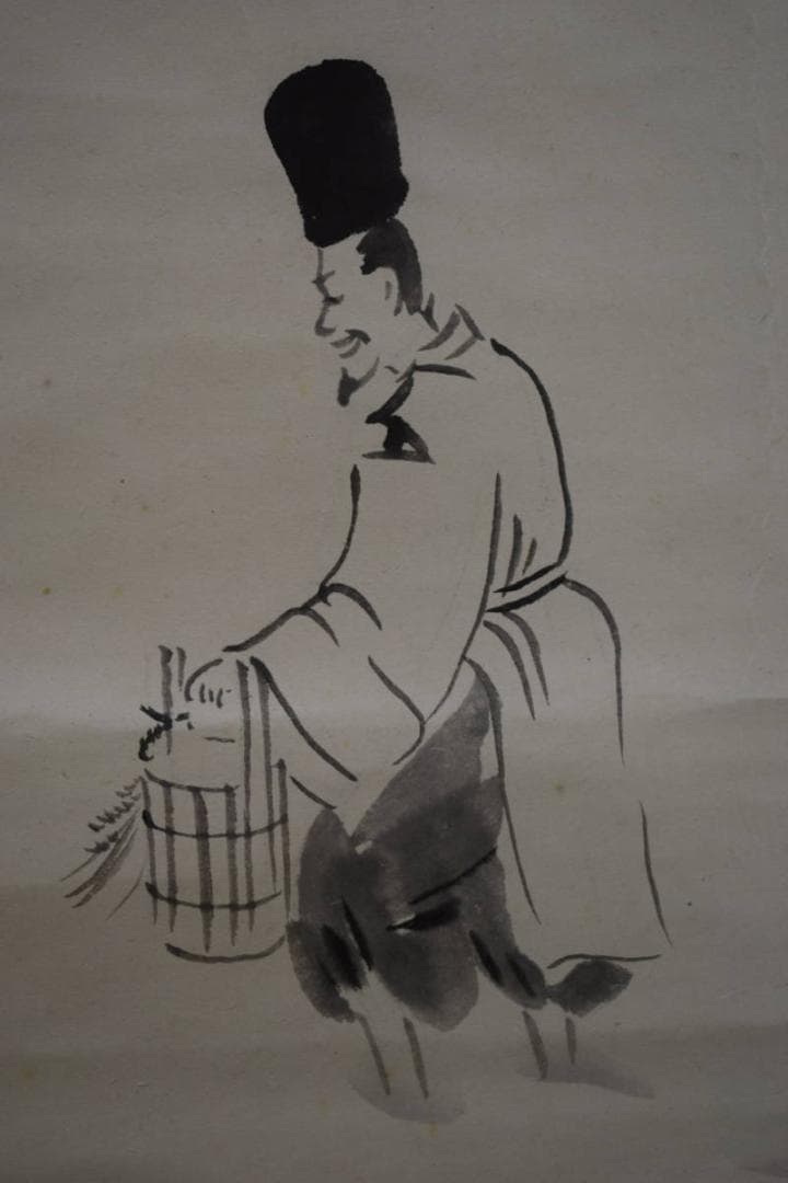 真作/観海/雪中神主図/布袋屋掛軸HG-31