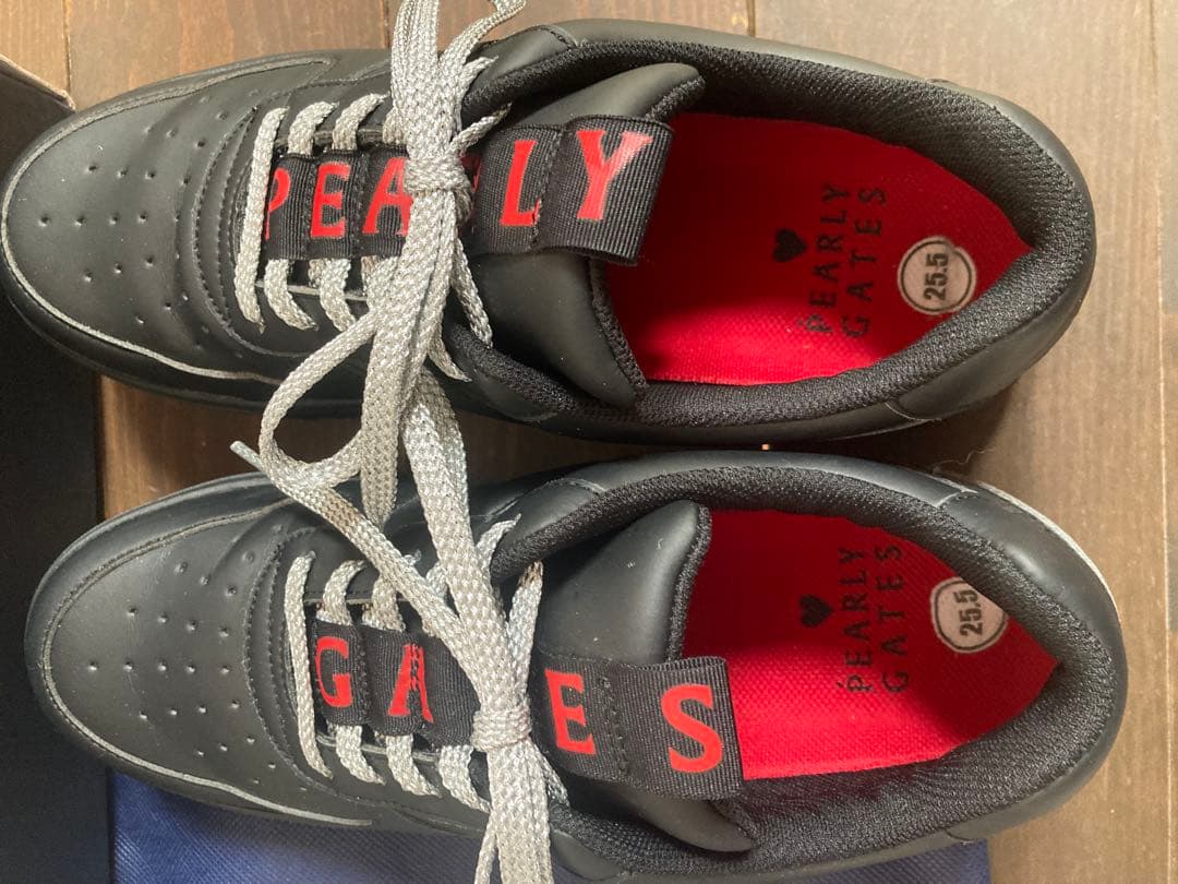 PEARLY GATES ブラック スパイクシューズ 25.5cm