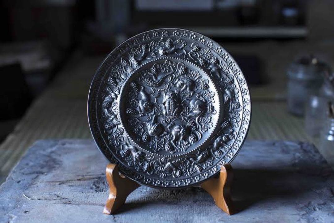 貴重　神社❗️ 神鏡❗️ 　飾り皿　山本真治❗️　無形文化財記録保持者❗️
