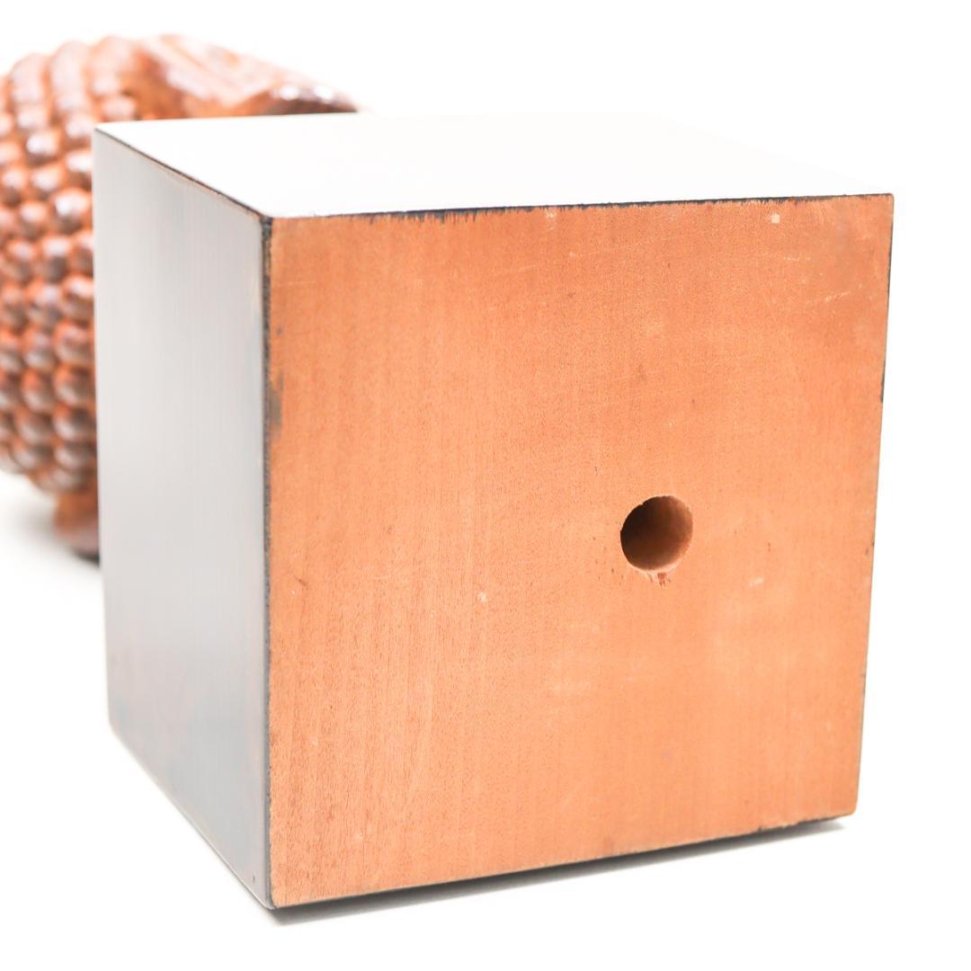 光峰 木彫 仏頭 仏教美術 箱付き