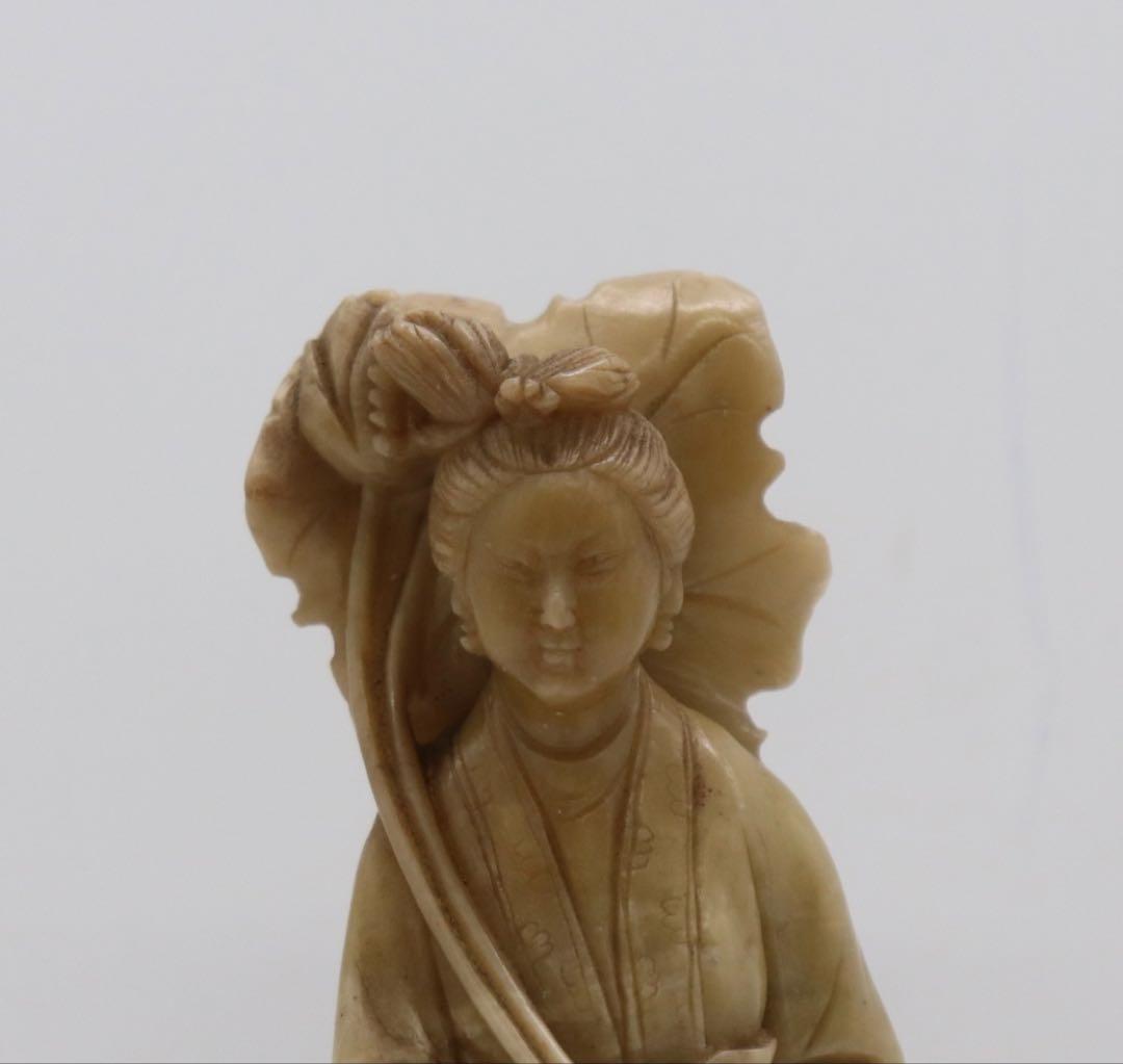 中国　寿山石製　仙女　置物　送料込み250731