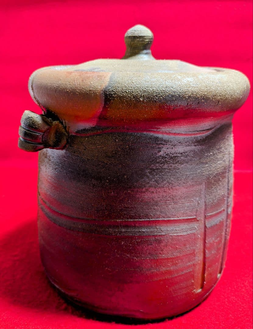 備前/茶道具/見附文雄 耳付水指/水指ｐ 日本茶/備前焼 工芸品/茶道 水指