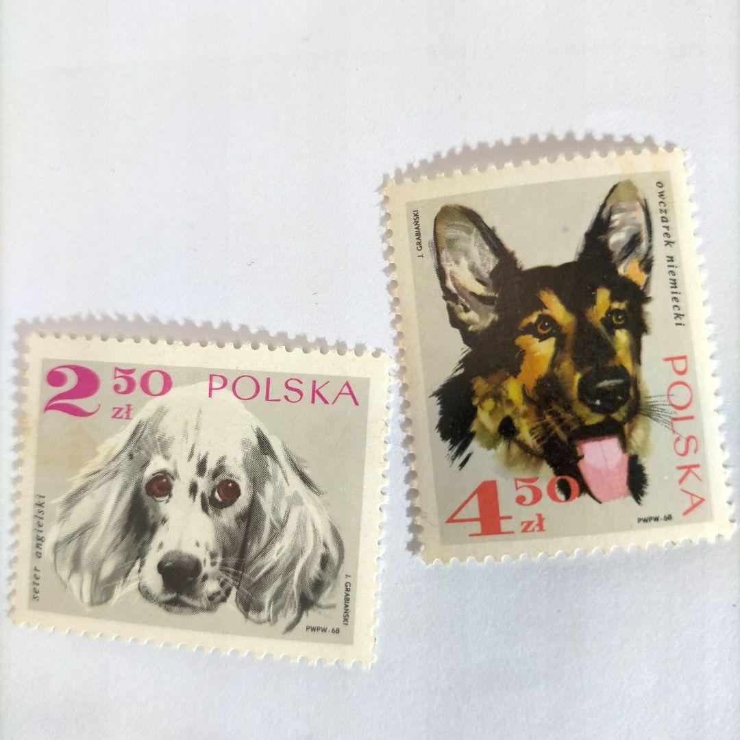 2467 外国切手 ポーランド 1969年 犬々 シーズ 8種 未使用