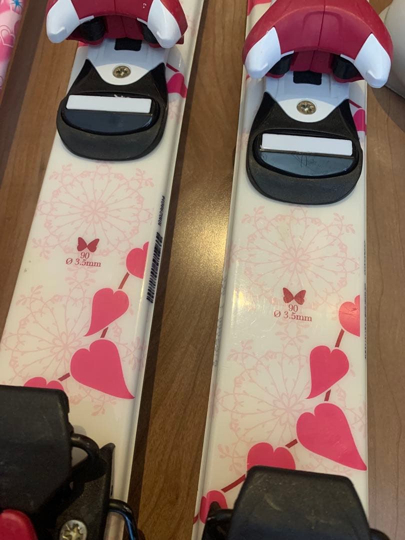 KAZAMA スキー板90&ストック、Hartブーツ19、ビンディングセット