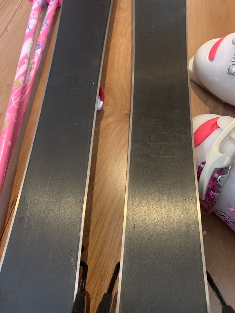 KAZAMA スキー板90&ストック、Hartブーツ19、ビンディングセット