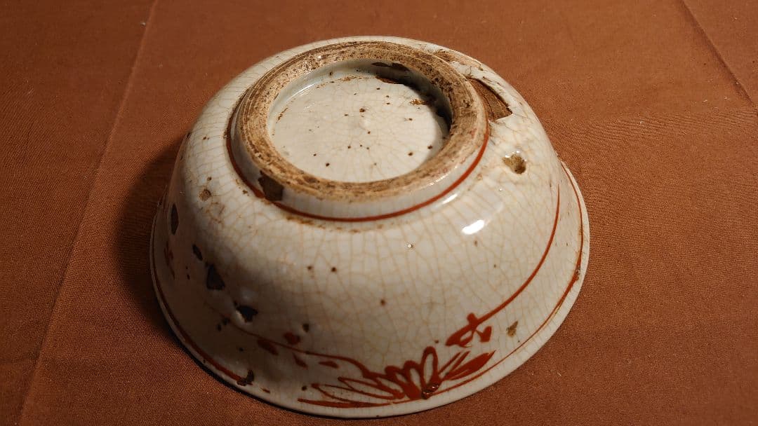 呉須赤絵　赤絵　春日山窯　木米　古玩　中国美術　アンティーク赤絵　蔵出し　１客