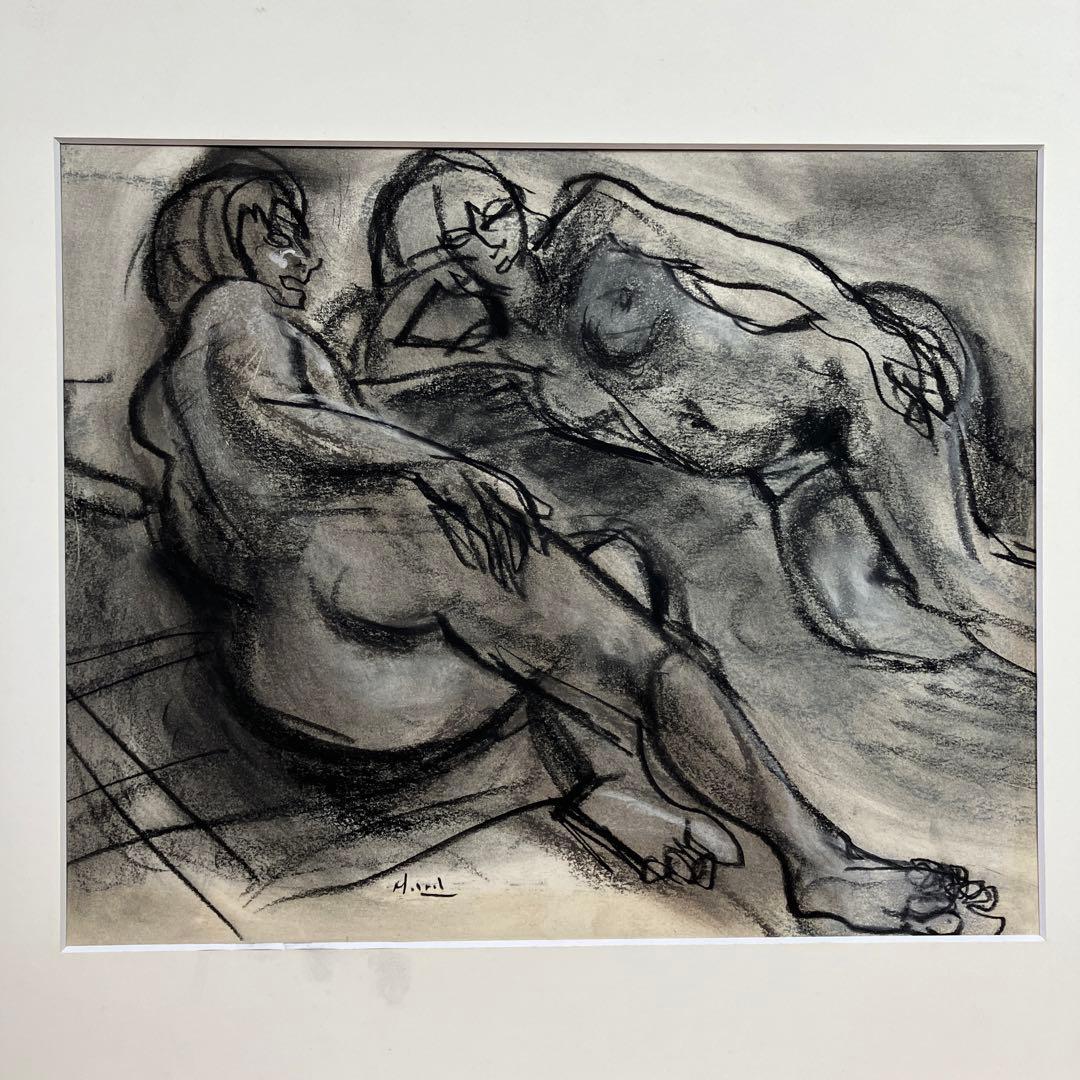 デッサン　原精一「二人の裸婦」