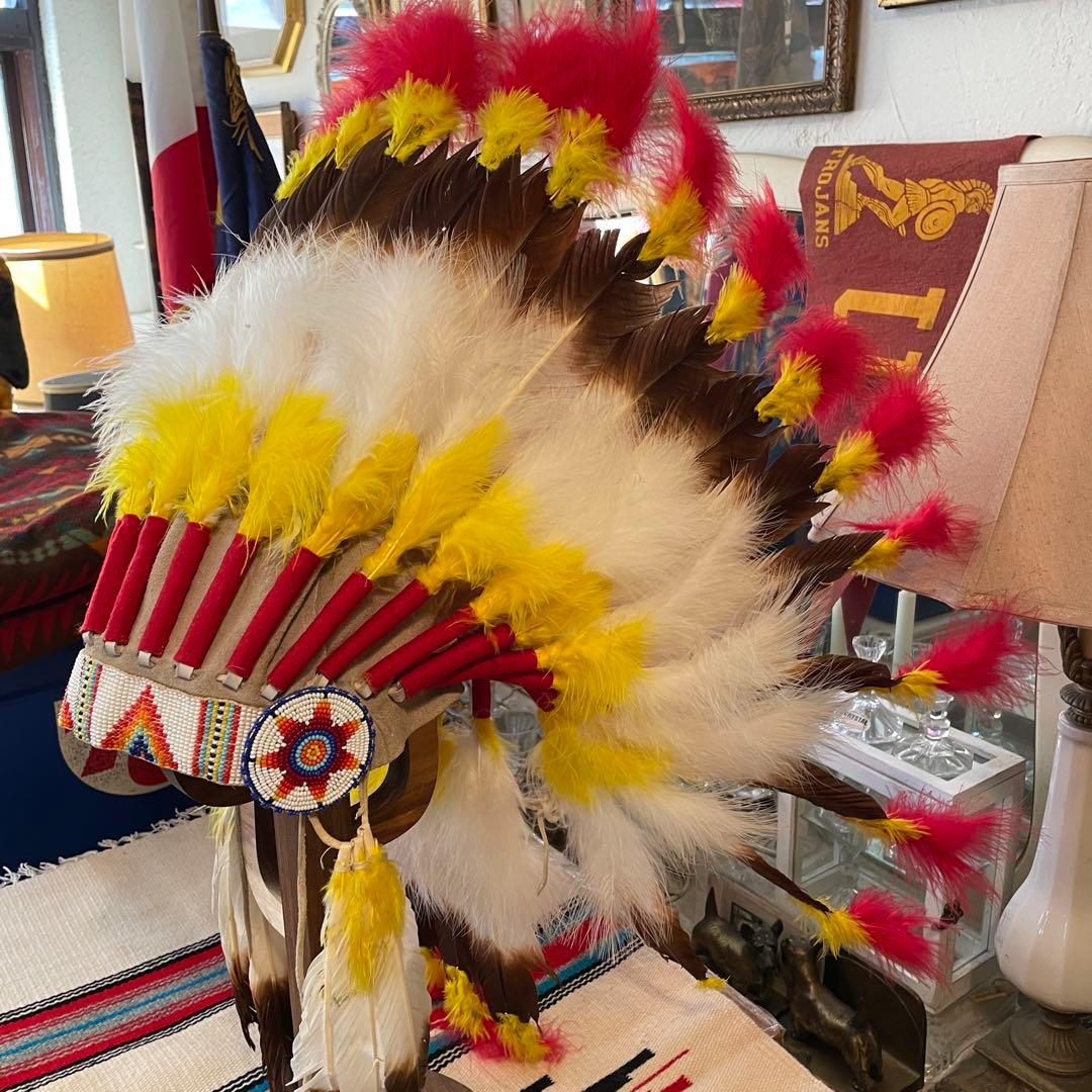 貴重品！ネイティブアメリカン ウォーボンネット　USAヴィンテージ雑貨/ナバホ族