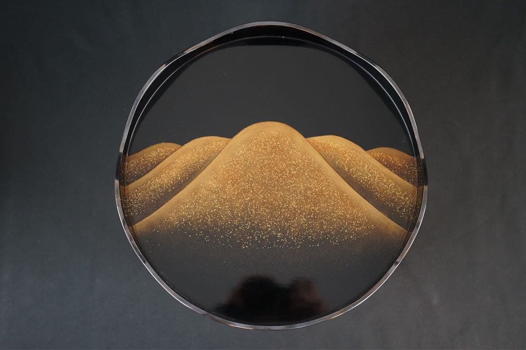 最上位作 加賀蒔絵 野村大仙 遠山若松蒔絵 丸三宝 梨地 共箱