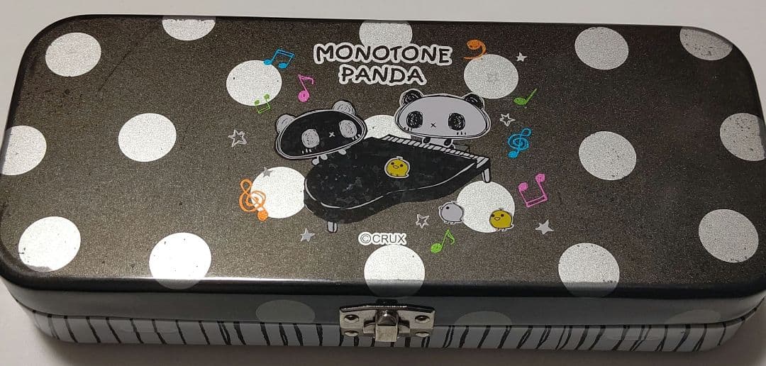 モノトーンパンダ 缶 ペンケース