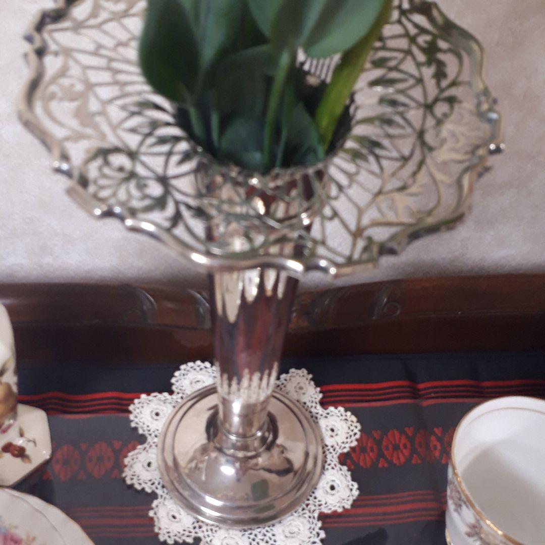 アンティーク(1909年製造)　花器(純銀)　イギリス製