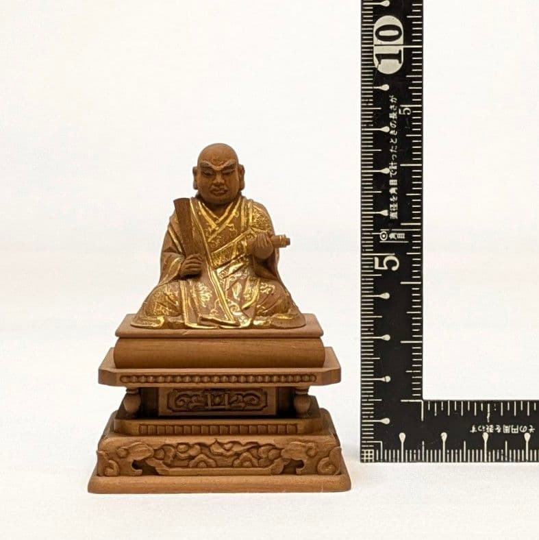 【セール・新品】 日蓮聖人　三宝尊　金泥　上彫り　総高さ約14.5㎝　日蓮