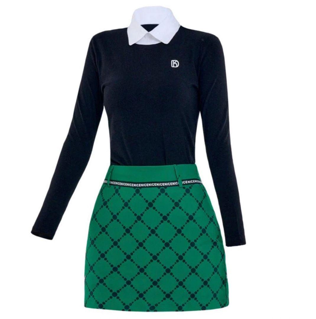 ゴルフウェア レイヤード風 デザイン 上下セット M