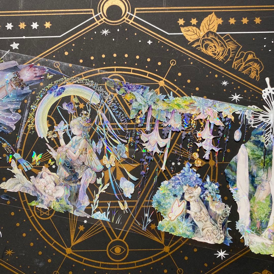 【9192】海外　マステ　中古巻貝殻光マスキングテープ　人物　自然　生物　装飾系