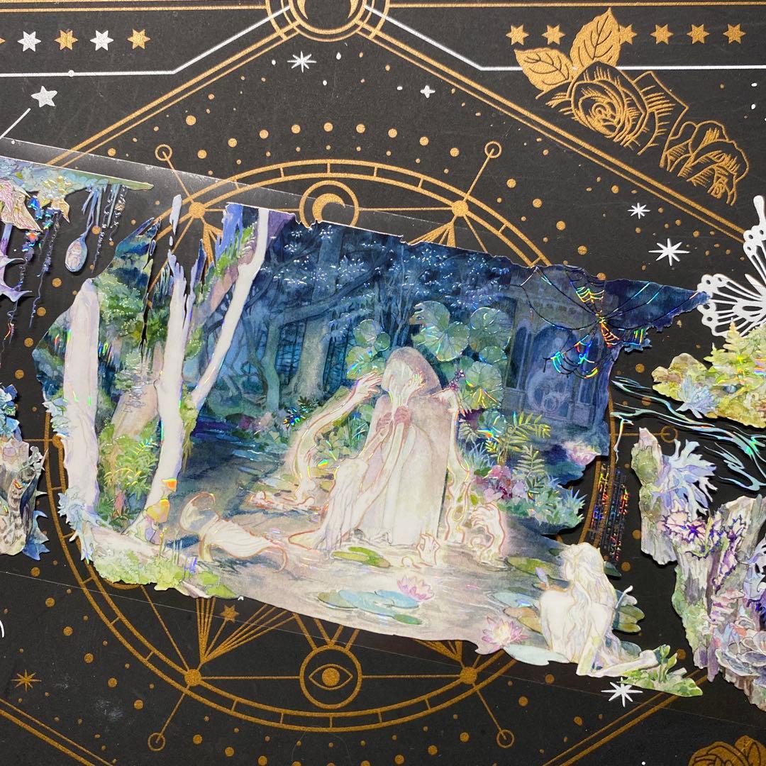 【9192】海外　マステ　中古巻貝殻光マスキングテープ　人物　自然　生物　装飾系