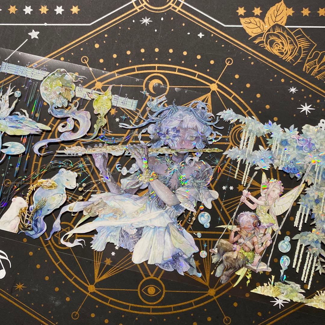 【9192】海外　マステ　中古巻貝殻光マスキングテープ　人物　自然　生物　装飾系