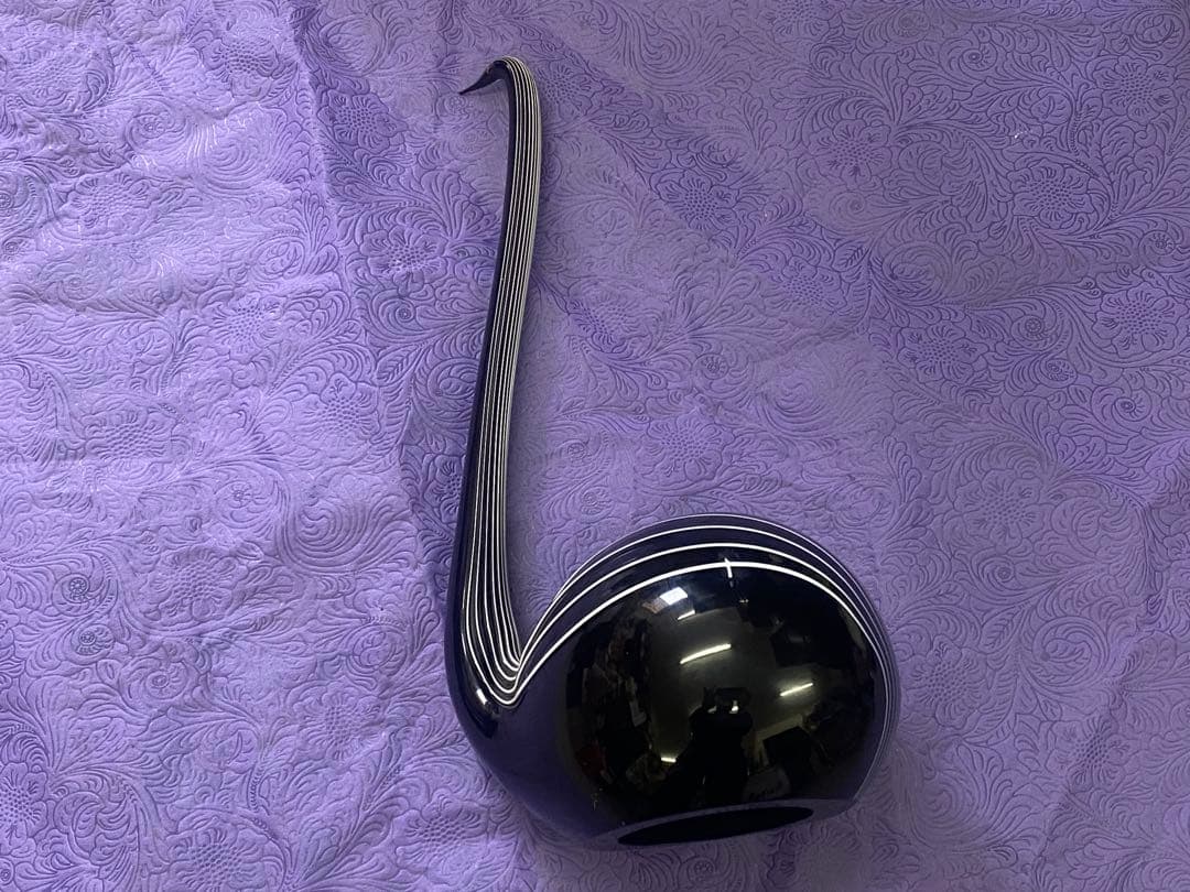 リヴィオ・セグーゾ作　ムラーノガラス　「ブラックスワン」　イタリア　1980年代