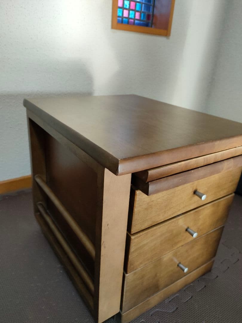 木製文机 3引き出し付き