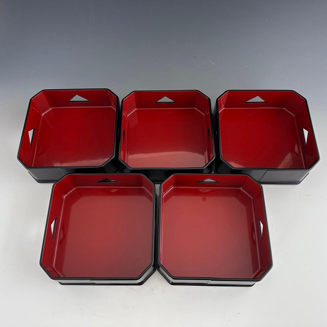 茶道具　即中斎好写　鱗透　五重　縁高　菓子器　熊谷秀穂　共箱　漆器　濃茶　茶事